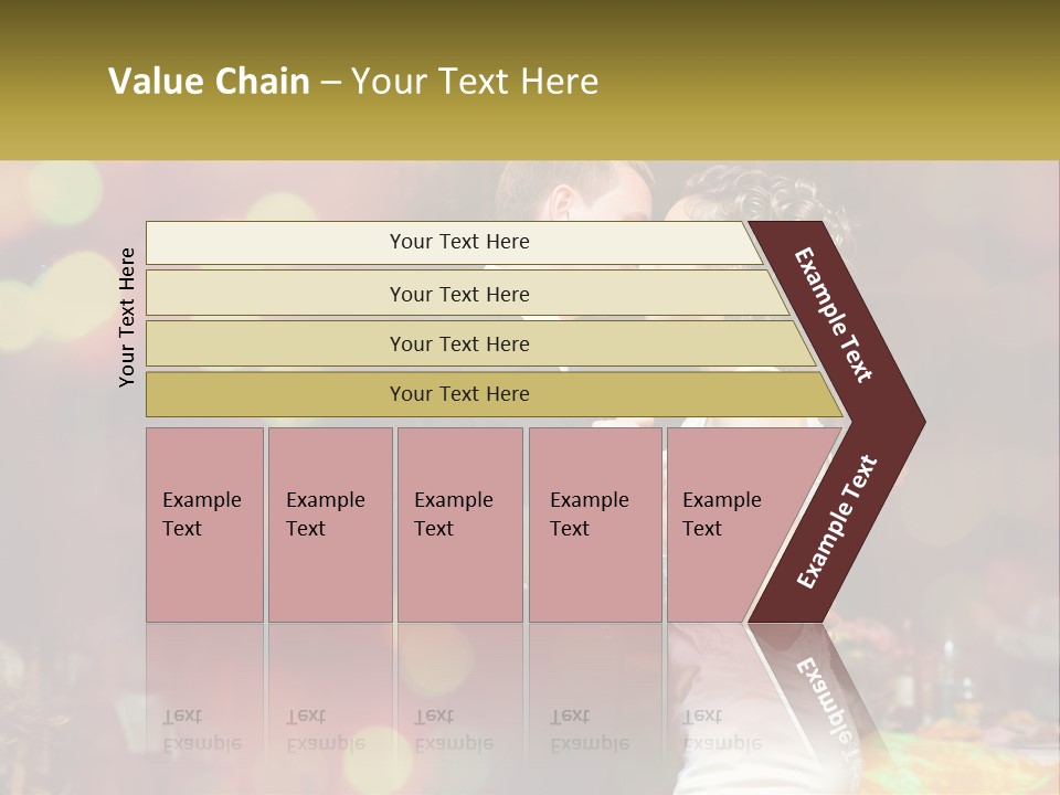 A Bride And Groom Dance Together In Front Of A Colorful Background PowerPoint Template