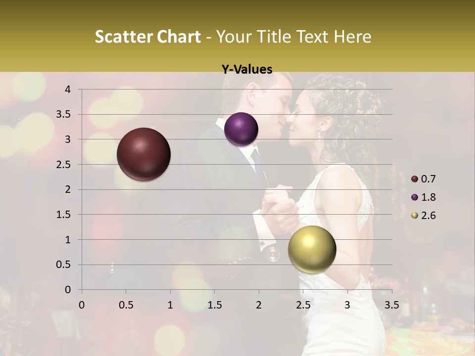 A Bride And Groom Dance Together In Front Of A Colorful Background PowerPoint Template