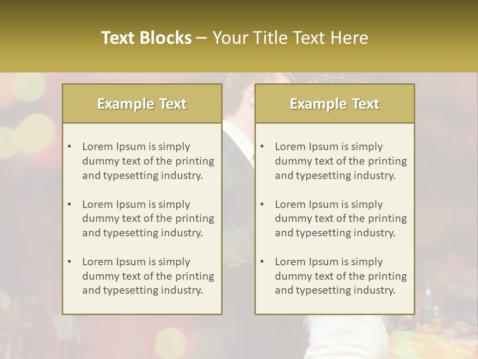 A Bride And Groom Dance Together In Front Of A Colorful Background PowerPoint Template