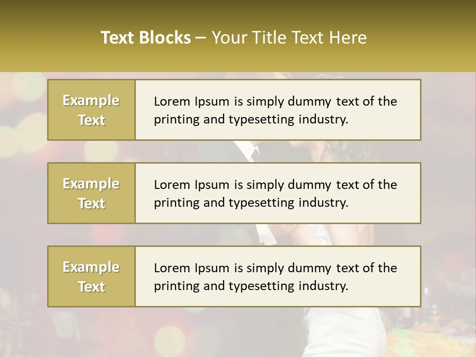 A Bride And Groom Dance Together In Front Of A Colorful Background PowerPoint Template