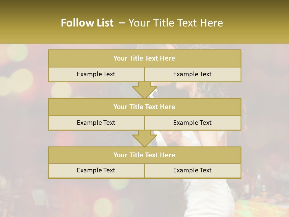 A Bride And Groom Dance Together In Front Of A Colorful Background PowerPoint Template