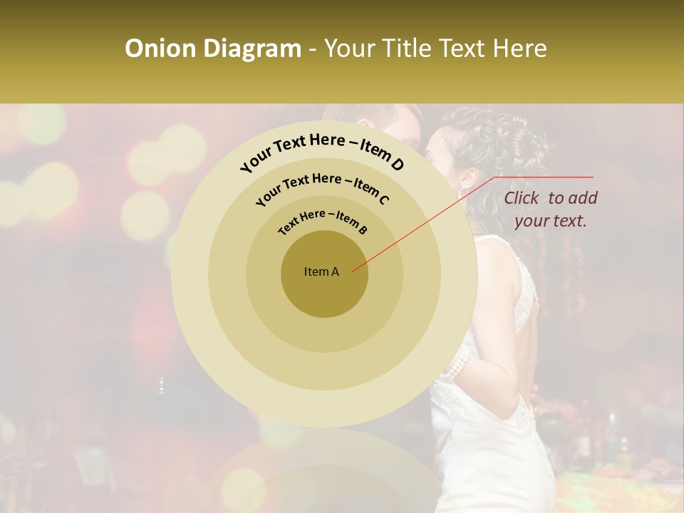 A Bride And Groom Dance Together In Front Of A Colorful Background PowerPoint Template