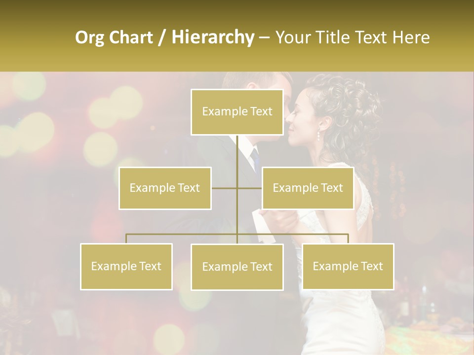 A Bride And Groom Dance Together In Front Of A Colorful Background PowerPoint Template