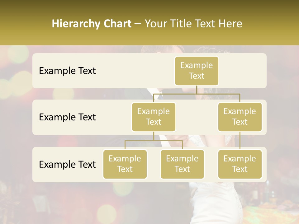 A Bride And Groom Dance Together In Front Of A Colorful Background PowerPoint Template
