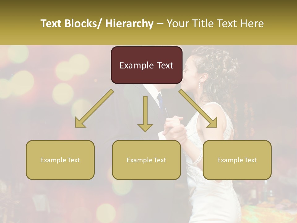 A Bride And Groom Dance Together In Front Of A Colorful Background PowerPoint Template