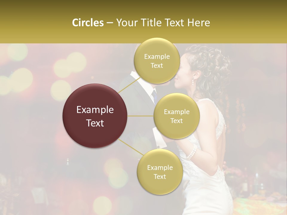 A Bride And Groom Dance Together In Front Of A Colorful Background PowerPoint Template