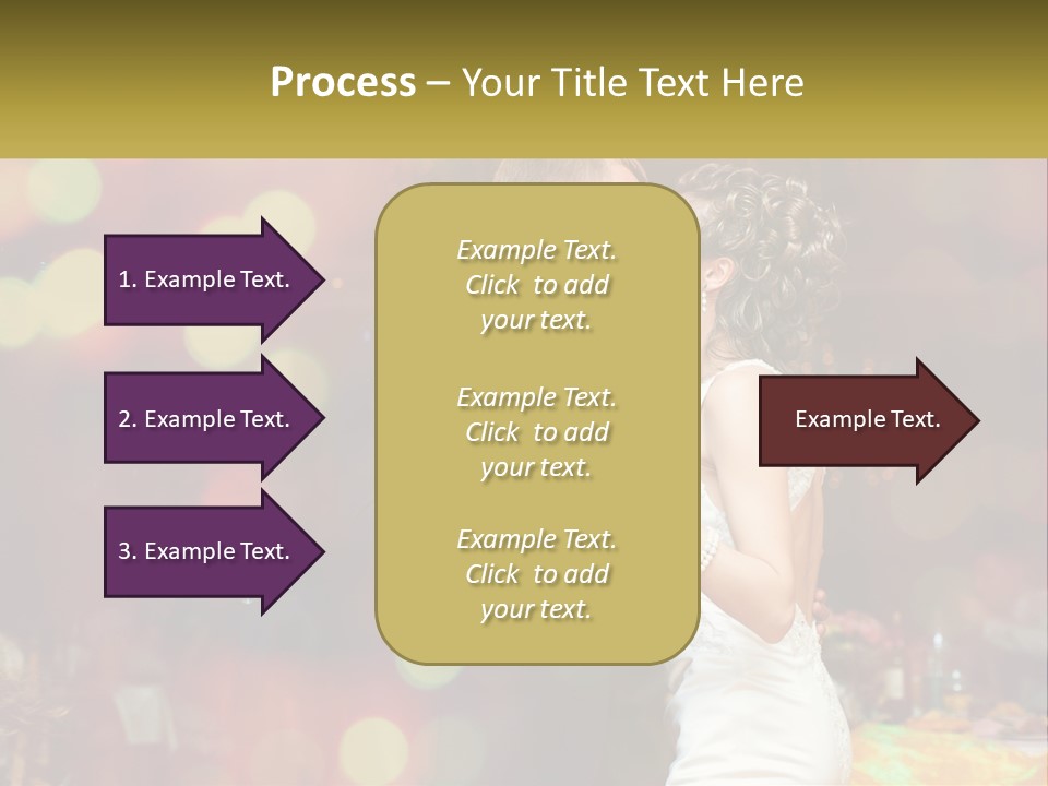 A Bride And Groom Dance Together In Front Of A Colorful Background PowerPoint Template