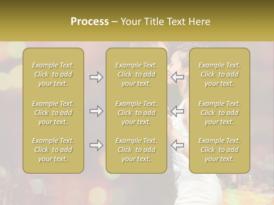 A Bride And Groom Dance Together In Front Of A Colorful Background PowerPoint Template