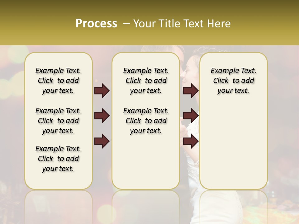 A Bride And Groom Dance Together In Front Of A Colorful Background PowerPoint Template