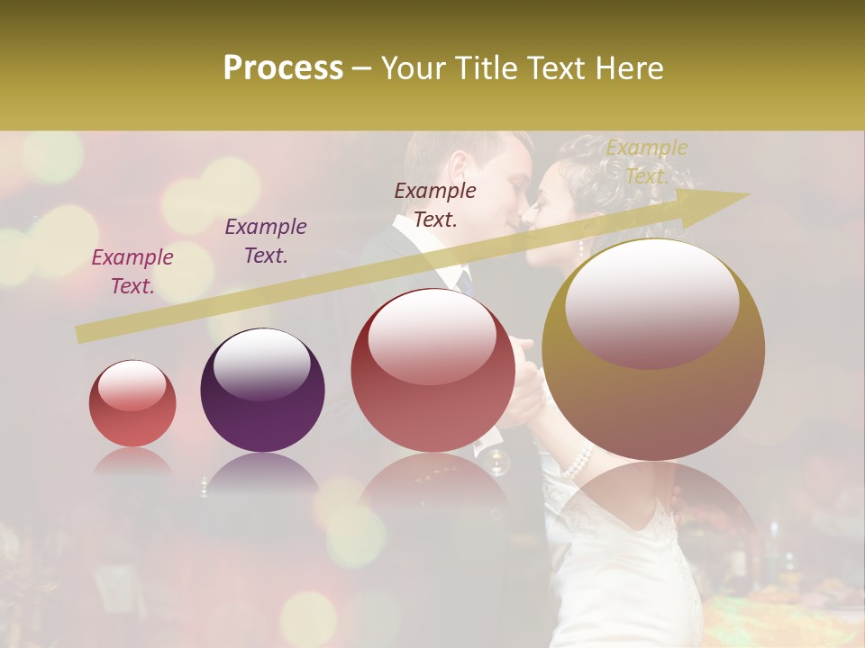 A Bride And Groom Dance Together In Front Of A Colorful Background PowerPoint Template