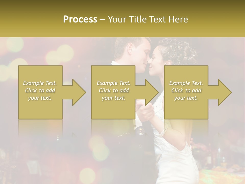 A Bride And Groom Dance Together In Front Of A Colorful Background PowerPoint Template