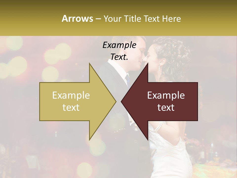 A Bride And Groom Dance Together In Front Of A Colorful Background PowerPoint Template