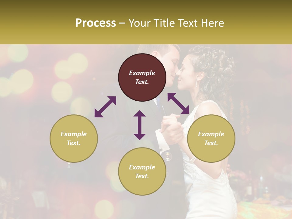 A Bride And Groom Dance Together In Front Of A Colorful Background PowerPoint Template