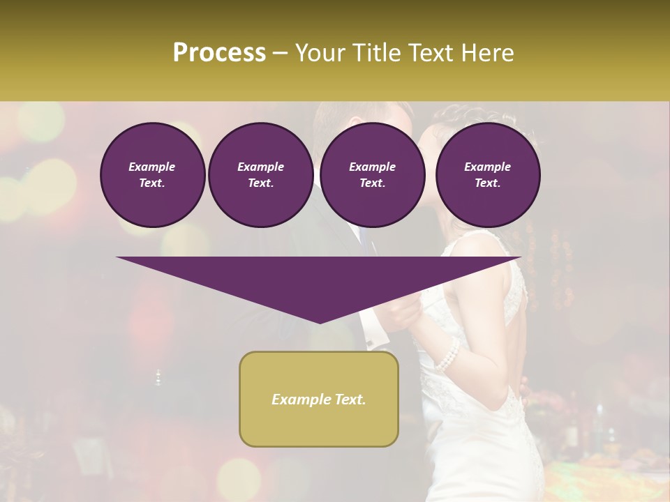 A Bride And Groom Dance Together In Front Of A Colorful Background PowerPoint Template