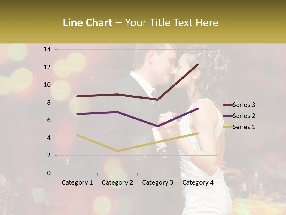 A Bride And Groom Dance Together In Front Of A Colorful Background PowerPoint Template