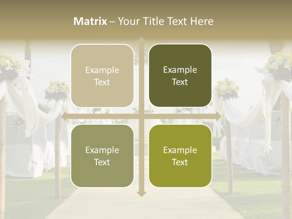 A Wedding Ceremony With White And Yellow Flowers PowerPoint Template