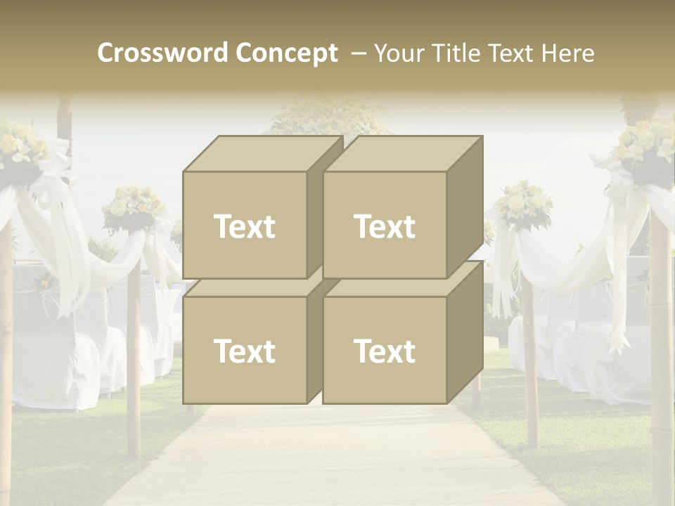 A Wedding Ceremony With White And Yellow Flowers PowerPoint Template