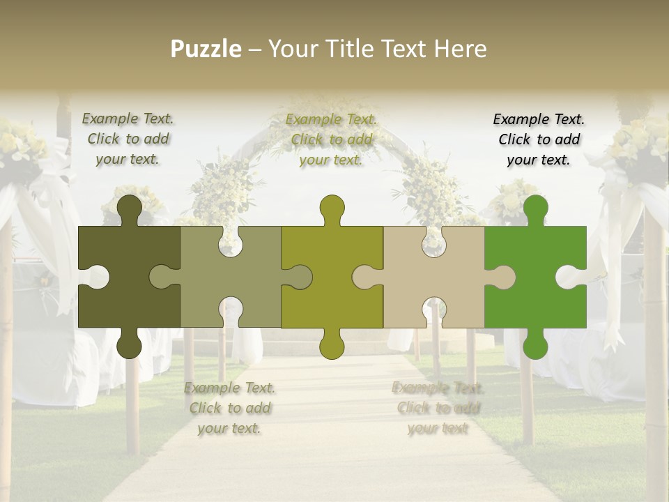 A Wedding Ceremony With White And Yellow Flowers PowerPoint Template