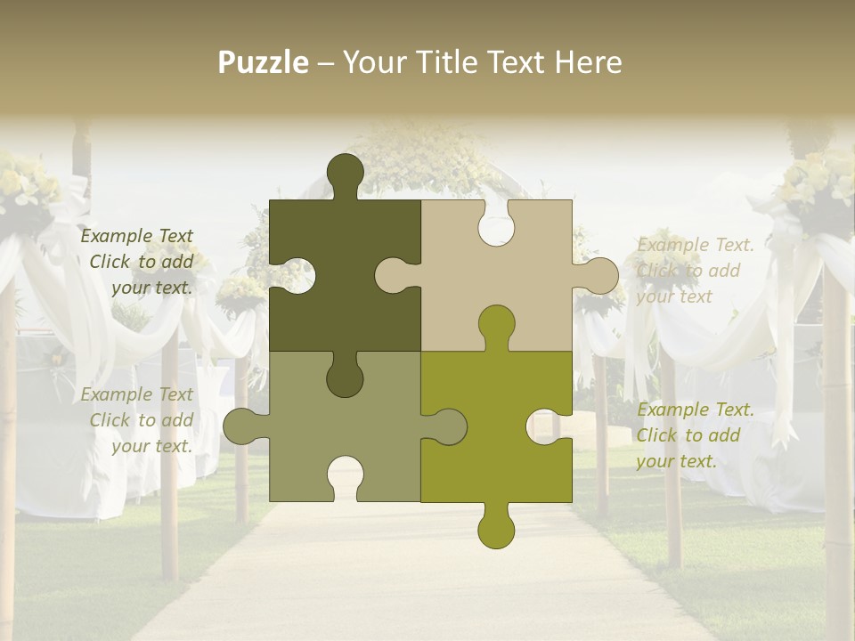 A Wedding Ceremony With White And Yellow Flowers PowerPoint Template