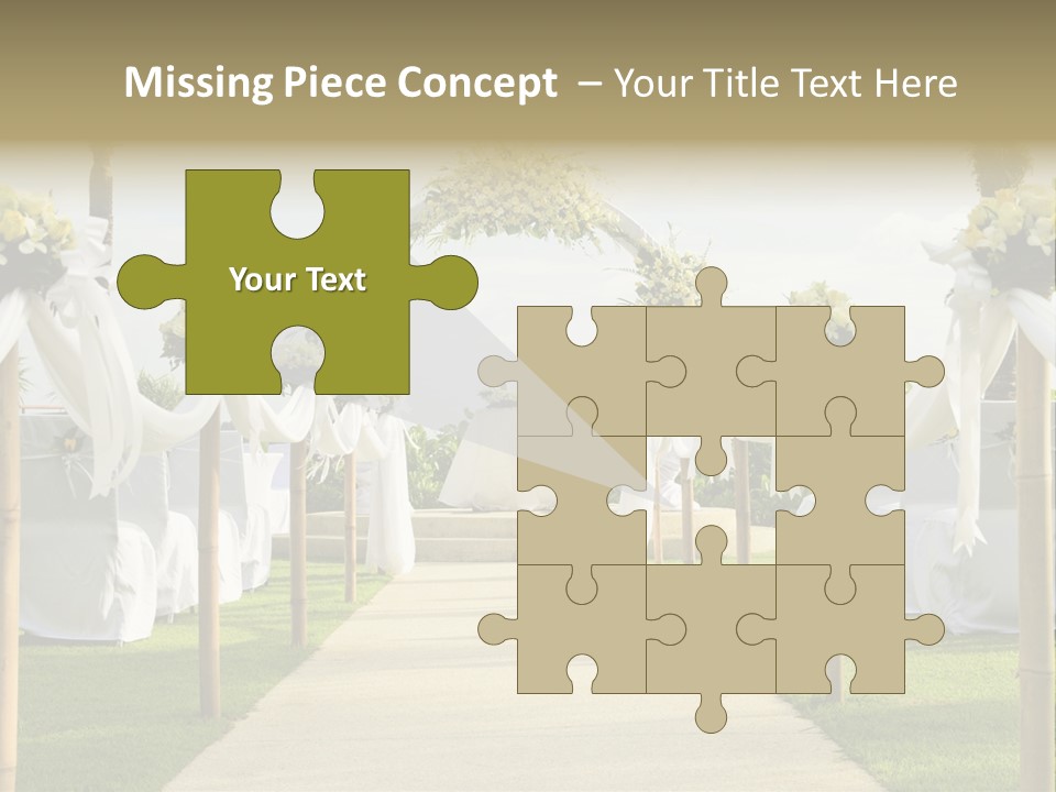 A Wedding Ceremony With White And Yellow Flowers PowerPoint Template