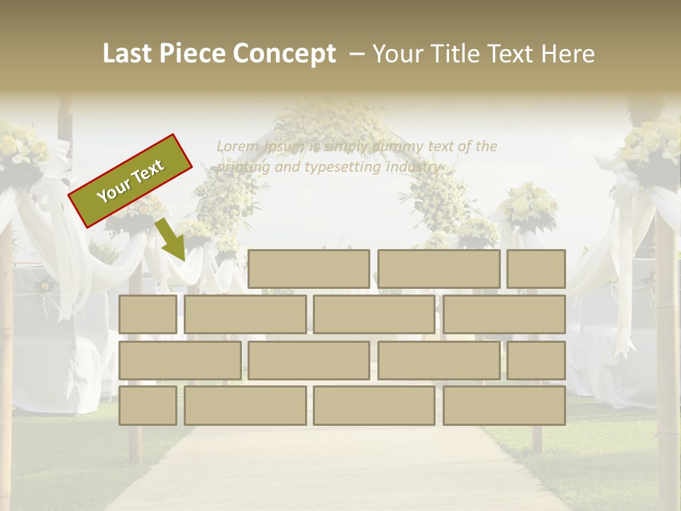 A Wedding Ceremony With White And Yellow Flowers PowerPoint Template