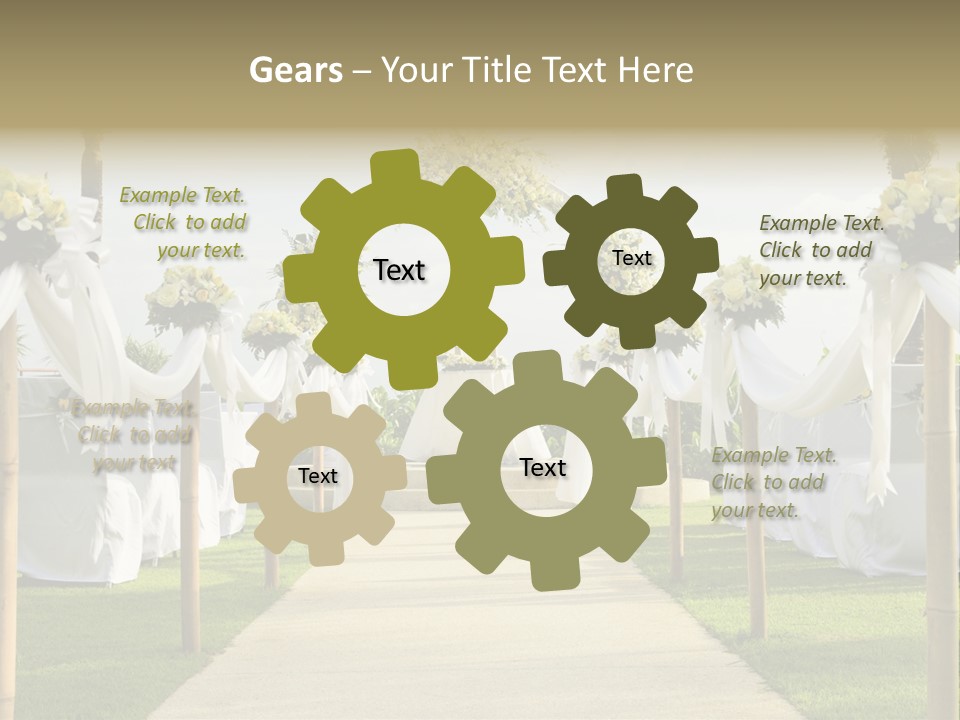 A Wedding Ceremony With White And Yellow Flowers PowerPoint Template