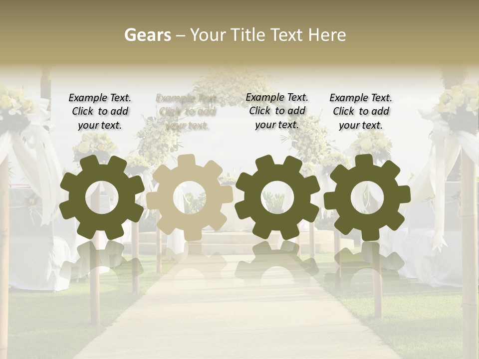 A Wedding Ceremony With White And Yellow Flowers PowerPoint Template