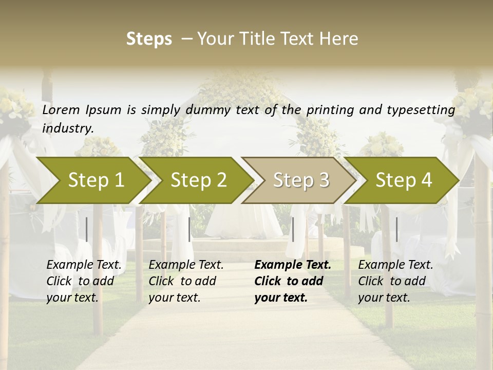 A Wedding Ceremony With White And Yellow Flowers PowerPoint Template