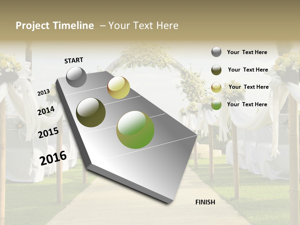 A Wedding Ceremony With White And Yellow Flowers PowerPoint Template