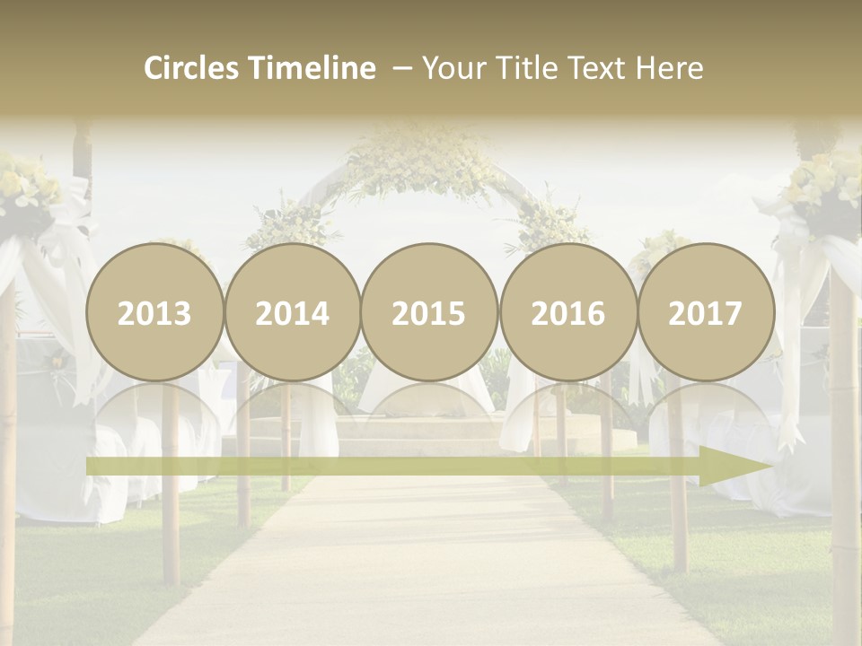 A Wedding Ceremony With White And Yellow Flowers PowerPoint Template