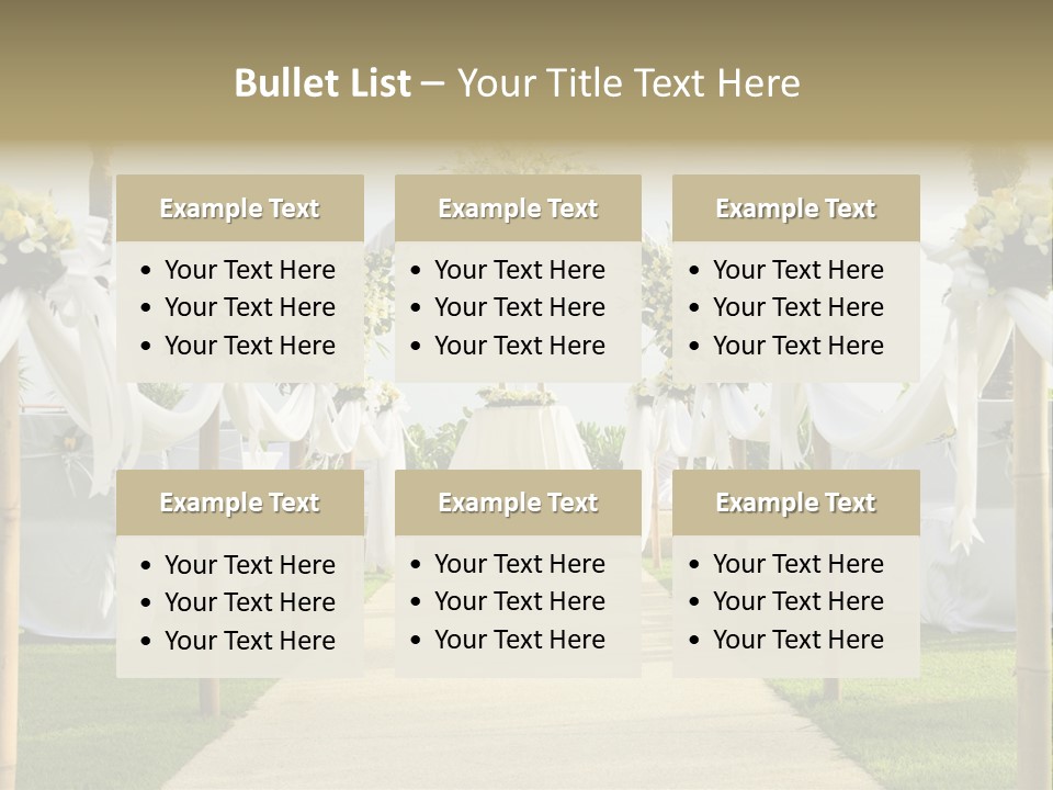 A Wedding Ceremony With White And Yellow Flowers PowerPoint Template