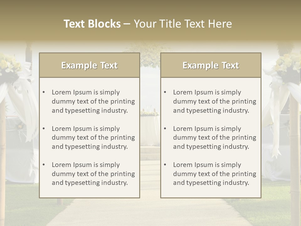 A Wedding Ceremony With White And Yellow Flowers PowerPoint Template