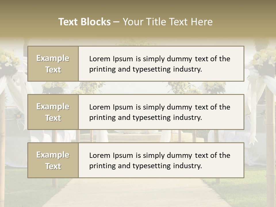 A Wedding Ceremony With White And Yellow Flowers PowerPoint Template