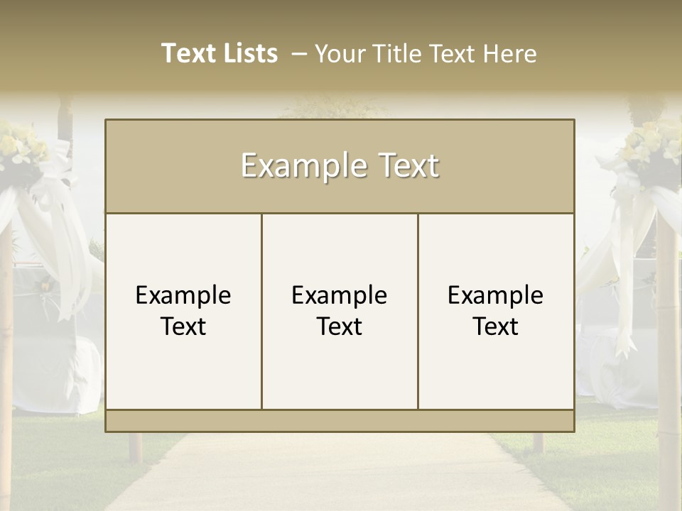 A Wedding Ceremony With White And Yellow Flowers PowerPoint Template