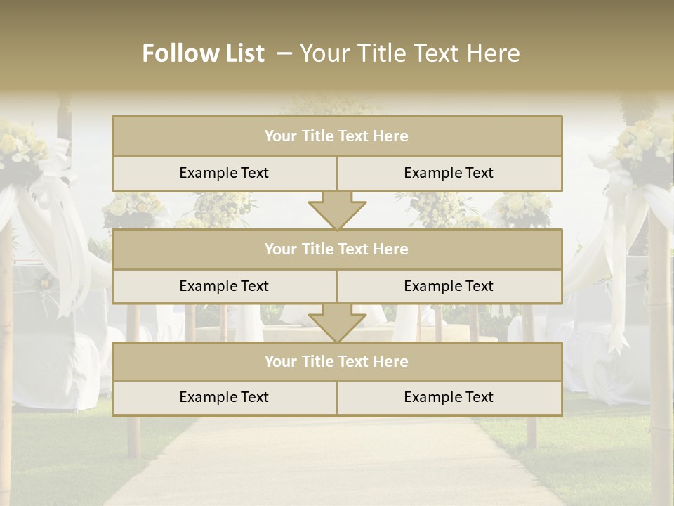 A Wedding Ceremony With White And Yellow Flowers PowerPoint Template