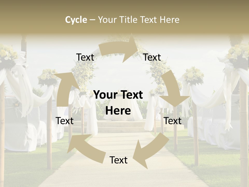 A Wedding Ceremony With White And Yellow Flowers PowerPoint Template