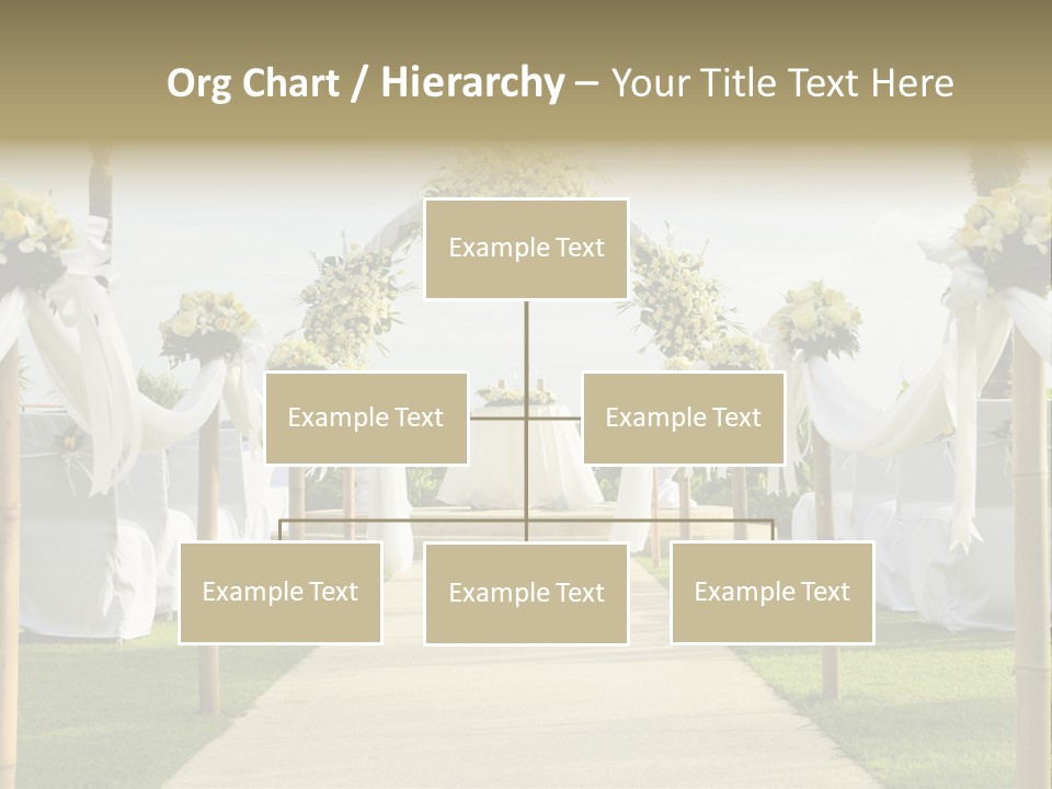 A Wedding Ceremony With White And Yellow Flowers PowerPoint Template