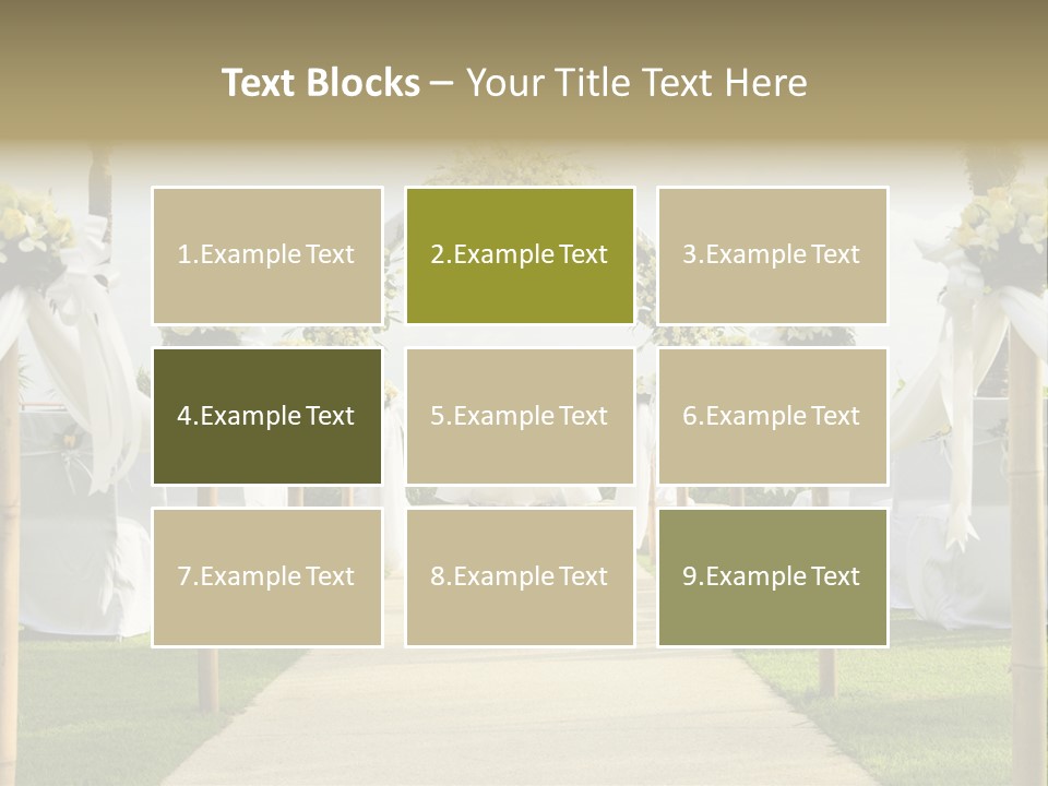 A Wedding Ceremony With White And Yellow Flowers PowerPoint Template