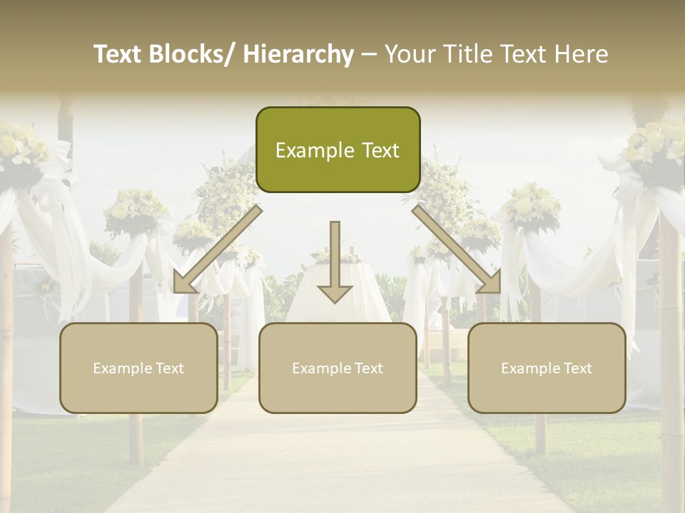 A Wedding Ceremony With White And Yellow Flowers PowerPoint Template