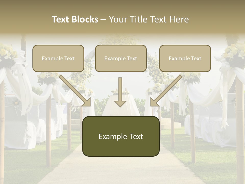 A Wedding Ceremony With White And Yellow Flowers PowerPoint Template