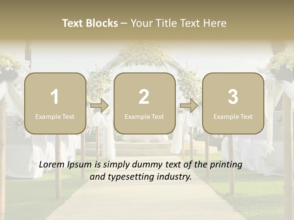 A Wedding Ceremony With White And Yellow Flowers PowerPoint Template