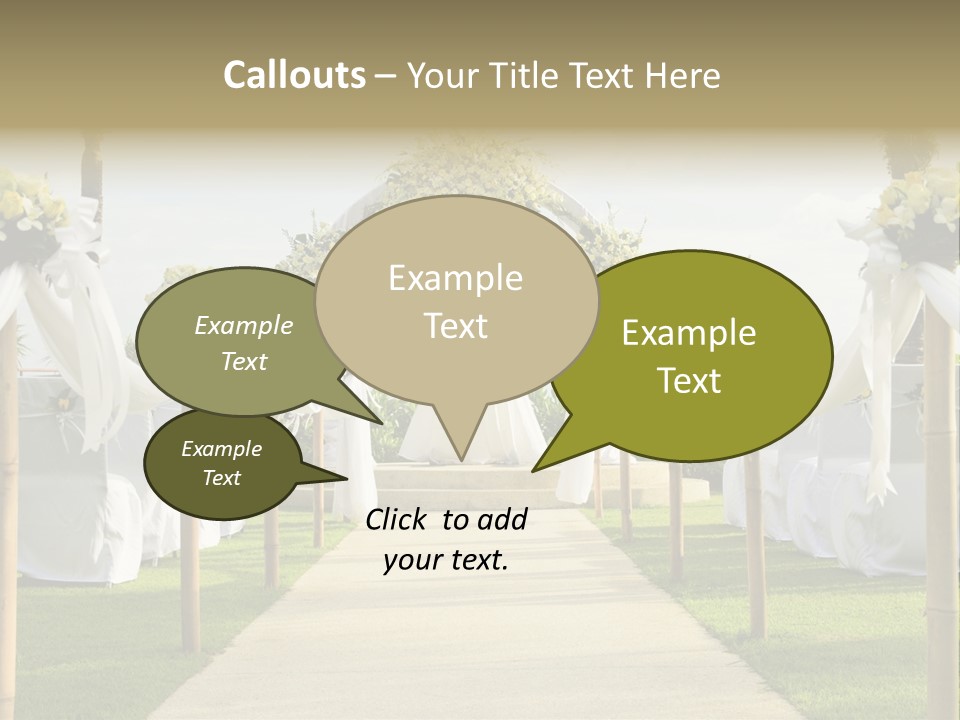 A Wedding Ceremony With White And Yellow Flowers PowerPoint Template