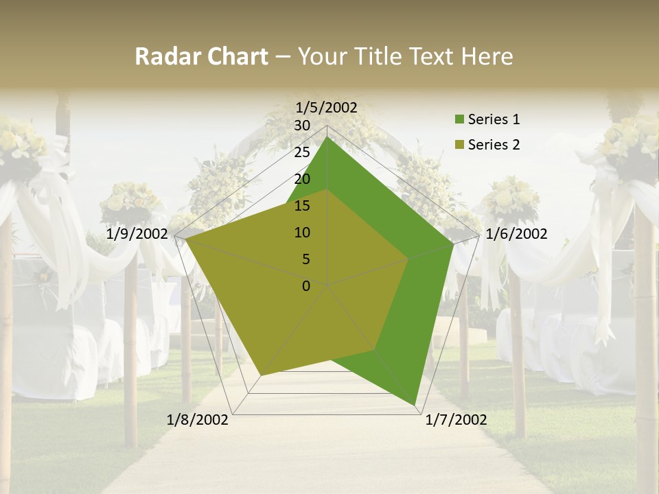 A Wedding Ceremony With White And Yellow Flowers PowerPoint Template