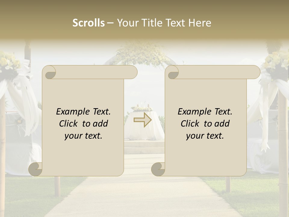 A Wedding Ceremony With White And Yellow Flowers PowerPoint Template