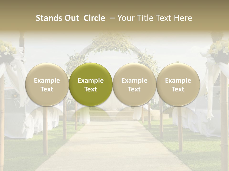 A Wedding Ceremony With White And Yellow Flowers PowerPoint Template