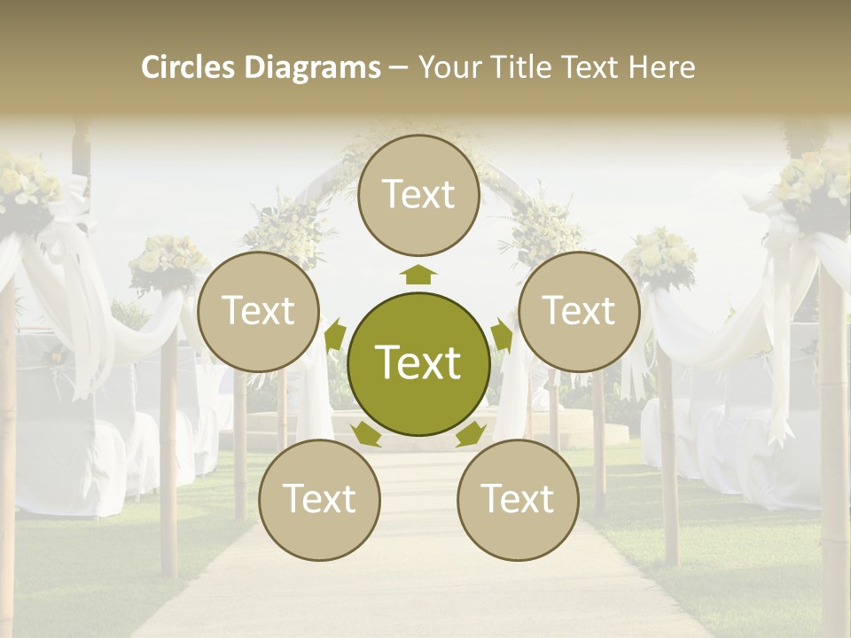 A Wedding Ceremony With White And Yellow Flowers PowerPoint Template