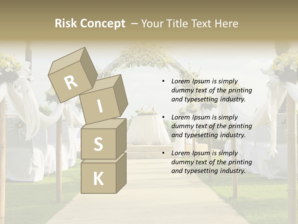 A Wedding Ceremony With White And Yellow Flowers PowerPoint Template