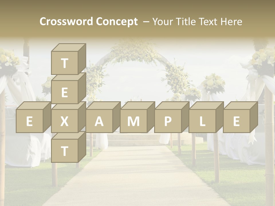 A Wedding Ceremony With White And Yellow Flowers PowerPoint Template