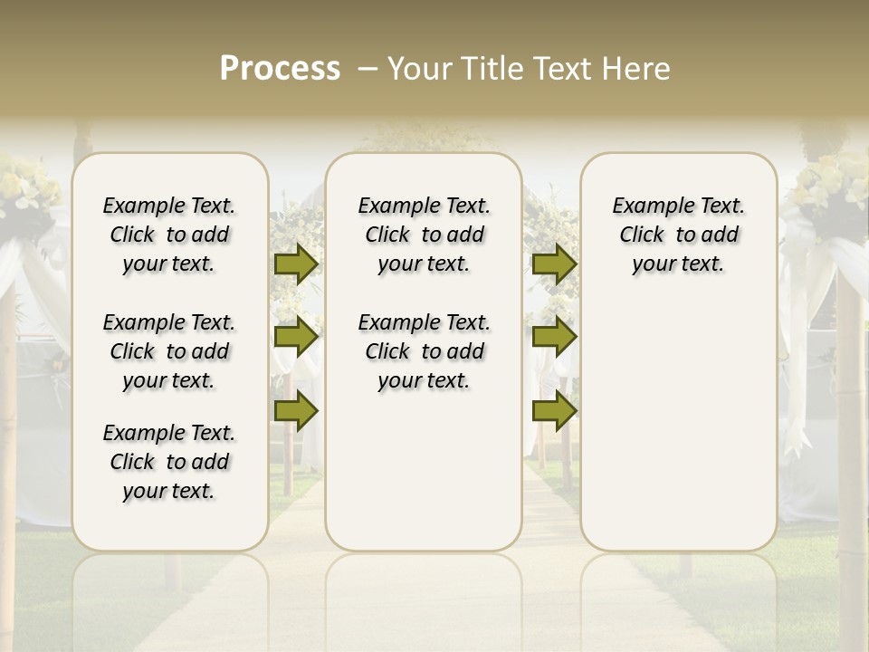 A Wedding Ceremony With White And Yellow Flowers PowerPoint Template