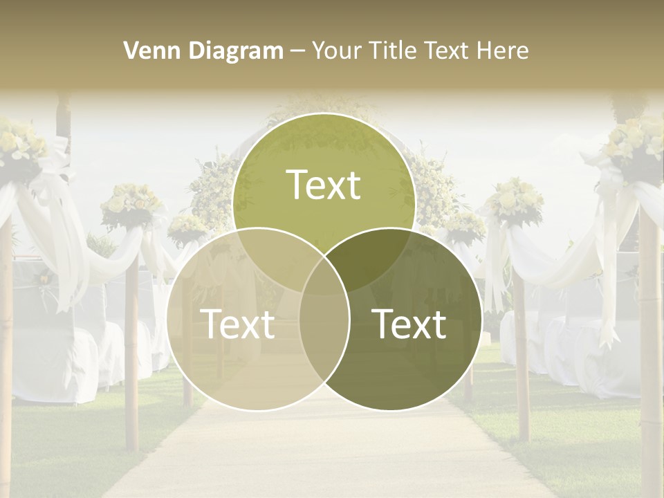 A Wedding Ceremony With White And Yellow Flowers PowerPoint Template